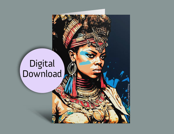 Printable Greeting Card - Egyptian Beauty Five