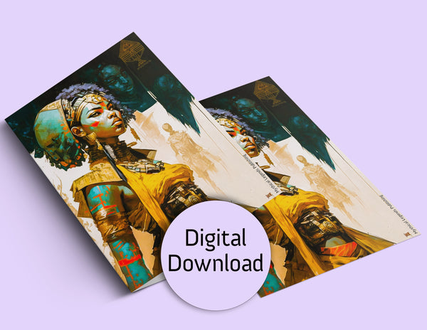 Printable Greeting Card - Egyptian Beauty Four