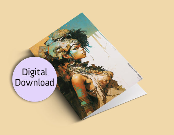 Printable Greeting Card - Egyptian Beauty One