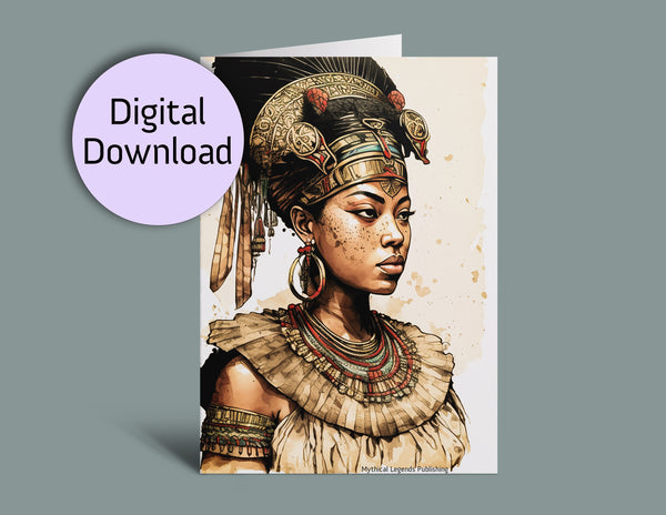 Printable Greeting Card - Egyptian Beauty Three