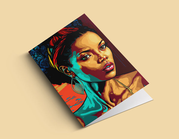 Printable Greeting Card - Beautiful Woman One