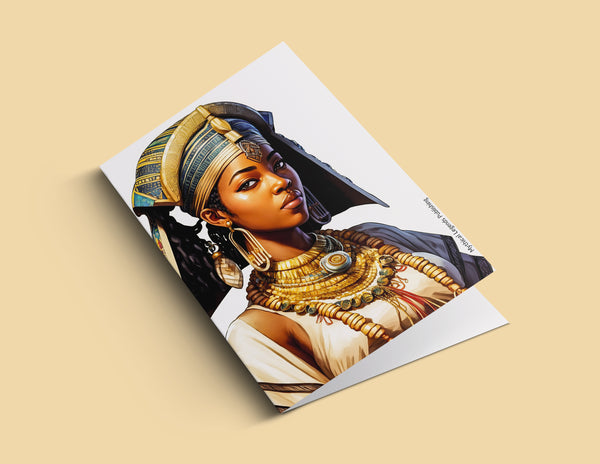Printable Greeting Card - Egyptian Beauty Two