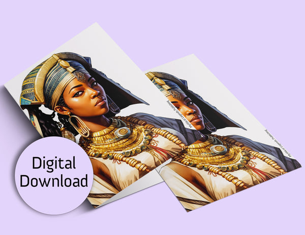 Printable Greeting Card - Egyptian Beauty Two