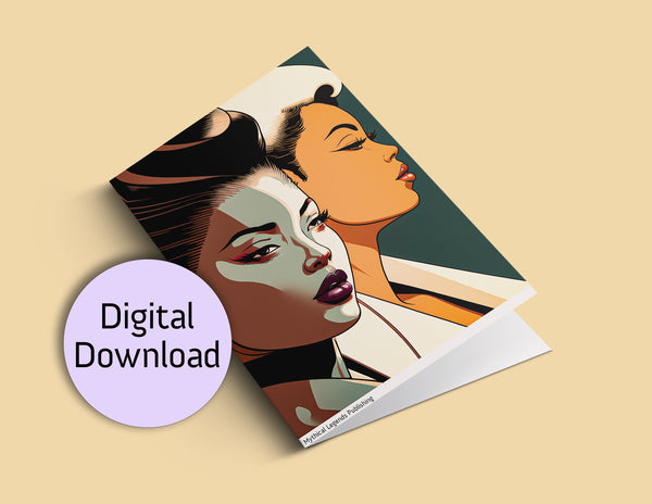 Printable Greeting Card - Beautiful Women One