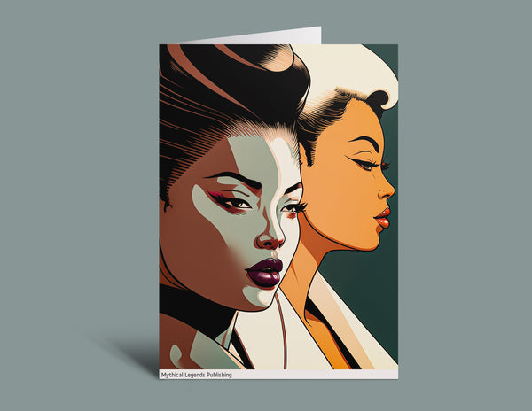 Printable Greeting Card - Beautiful Women One
