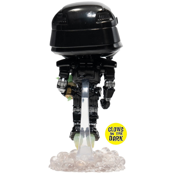 Star Wars: The Mandalorian Dark Trooper with Grogu Glow-in-the-Dark Pop! Vinyl Figure - Entertainment Earth Exclusive