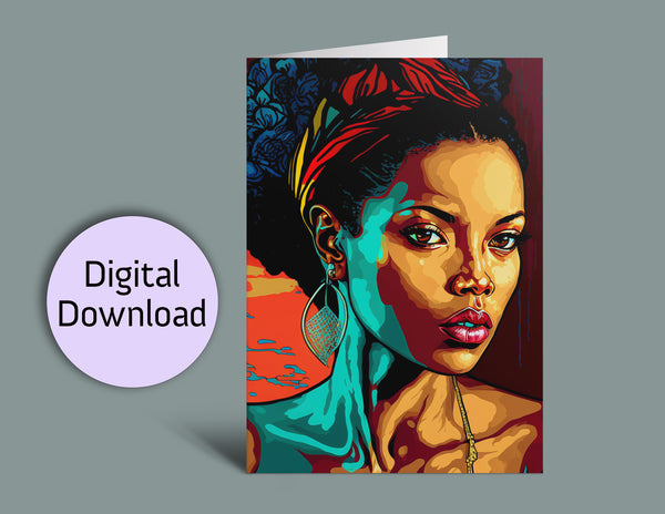 Printable Greeting Card - Beautiful Woman One