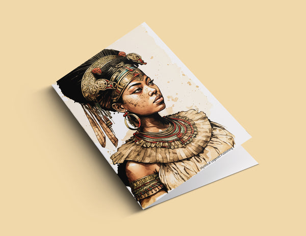 Printable Greeting Card - Egyptian Beauties One - Five Set