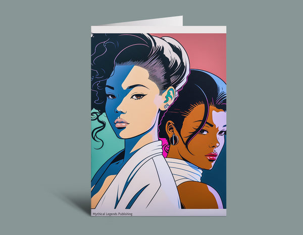 Printable Greeting Card - Beautiful Women Two