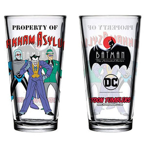 Batman: The Animated Series Property of Arkham Asylum Toon Tumbler Pint Glass