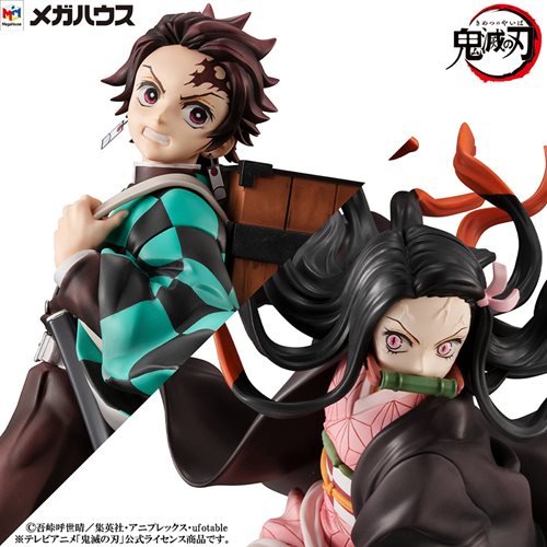 Demon Slayer: Kimetsu no Yaiba Tanjiro and Nezuko Kamado Brother and Sister Precious G.E.M. Series Statue Set
